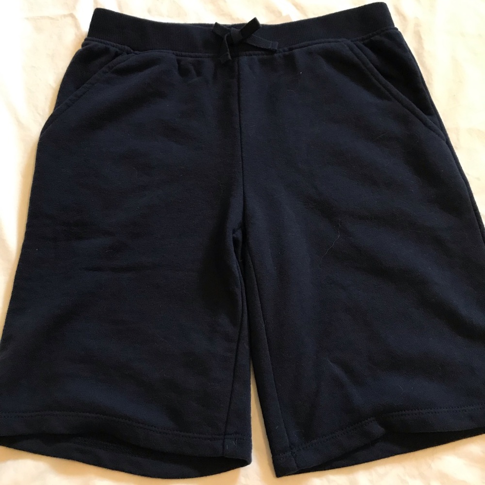 Navy knit shorts drawstring waist